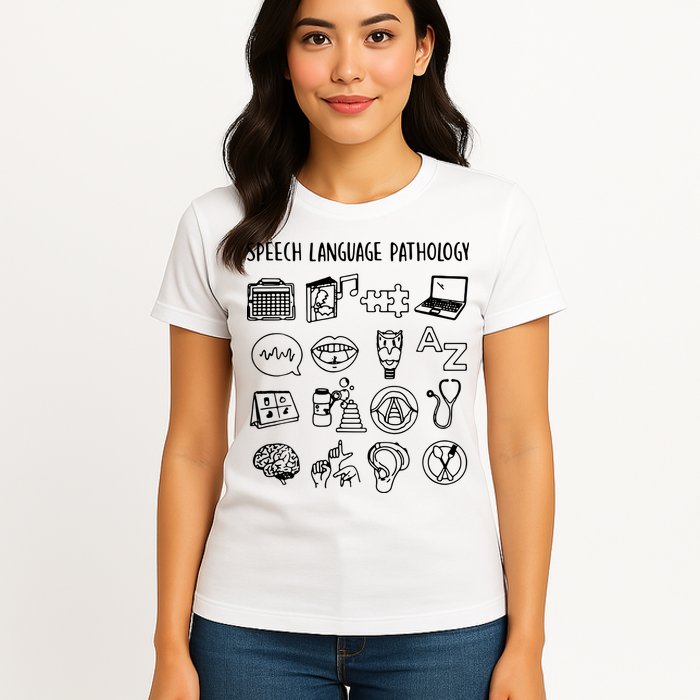 Speech Language Pathology Speech Therapy Awareness Womens T-Shirt