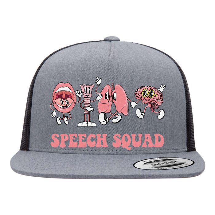 Speech Language Pathologist Slp Speech Squad Therapy Gift Flat Bill Trucker Hat