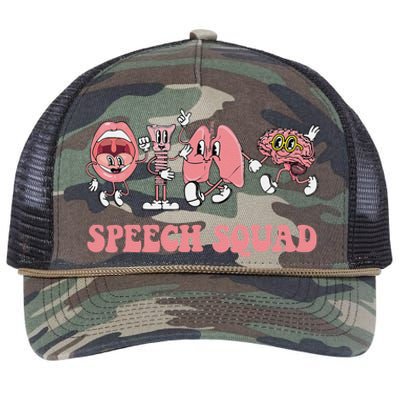 Speech Language Pathologist Slp Speech Squad Therapy Gift Retro Rope Trucker Hat Cap