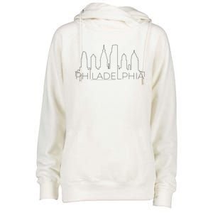 Skyline Line Philadelphia City Womens Funnel Neck Pullover Hood