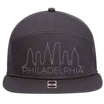 Skyline Line Philadelphia City 7 Panel Mesh Trucker Snapback Hat