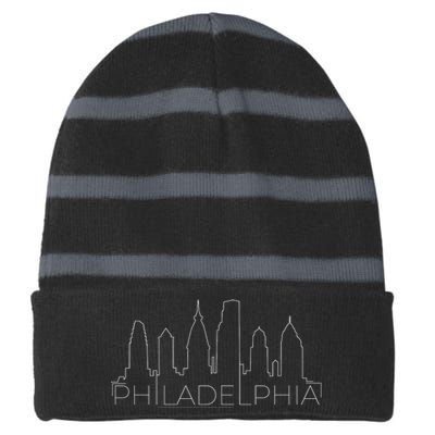 Skyline Line Philadelphia City Striped Beanie with Solid Band