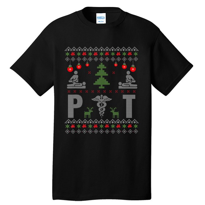 Santa Loves Physical Therapy Christmas Pajama Costume Ugly Tall T-Shirt