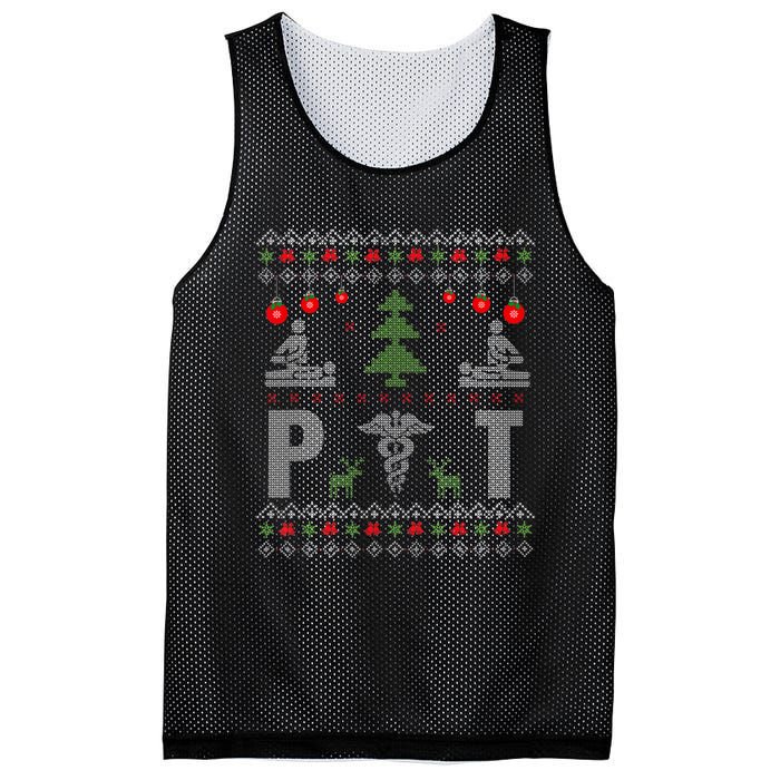 Santa Loves Physical Therapy Christmas Pajama Costume Ugly Mesh Reversible Basketball Jersey Tank