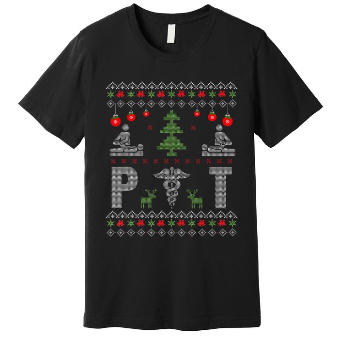 Santa Loves Physical Therapy Christmas Pajama Costume Ugly Premium T-Shirt