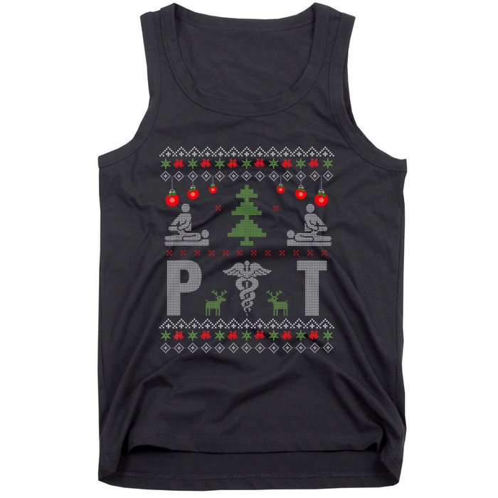 Santa Loves Physical Therapy Christmas Pajama Costume Ugly Tank Top