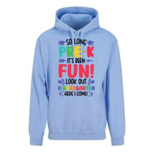 So Long Pre-K Look Out Kindergarten Funny Graduation Gifts Unisex Surf Hoodie