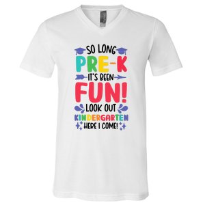 So Long Pre-K Look Out Kindergarten Funny Graduation Gifts V-Neck T-Shirt