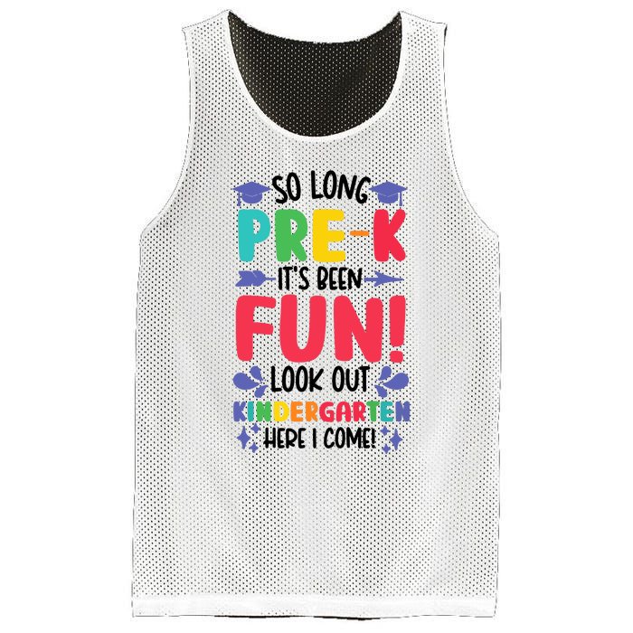 So Long Pre-K Look Out Kindergarten Funny Graduation Gifts Mesh Reversible Basketball Jersey Tank