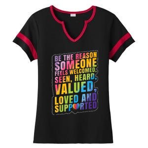 Support Lgbt Pride Month Ladies Halftime Notch Neck Tee