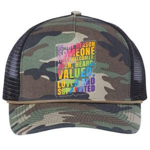 Support Lgbt Pride Month Retro Rope Trucker Hat Cap