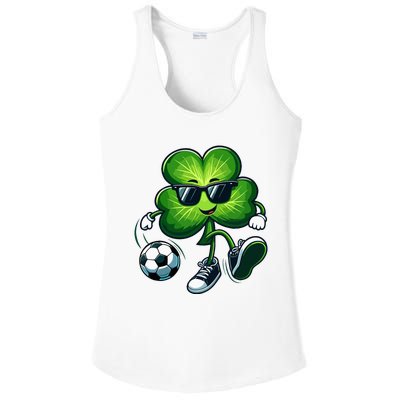 Soccer Lovers Players St Patricks Day Shamrock Ladies PosiCharge Competitor Racerback Tank