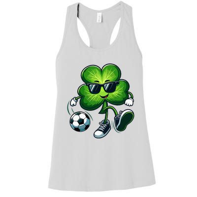 Soccer Lovers Players St Patricks Day Shamrock Women's Racerback Tank