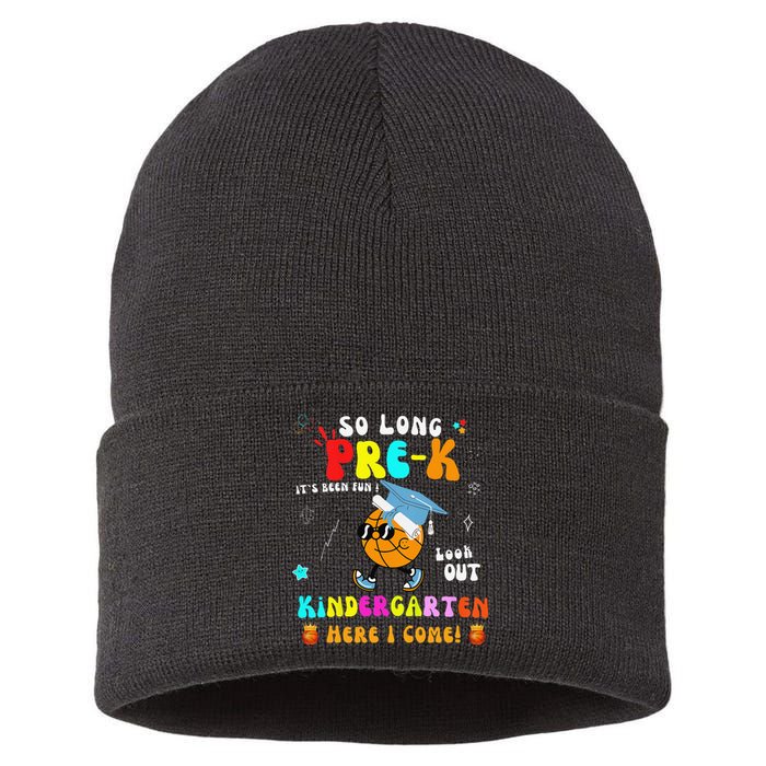 So Long PreK Kindergarten Here I Come Basketball Graduation Sustainable Knit Beanie