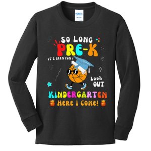 So Long PreK Kindergarten Here I Come Basketball Graduation Kids Long Sleeve Shirt