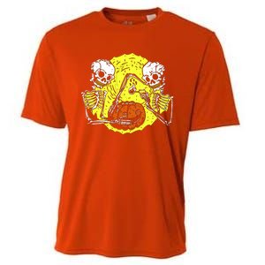 Skeletons Lighting Pumpkin Cooling Performance Crew T-Shirt