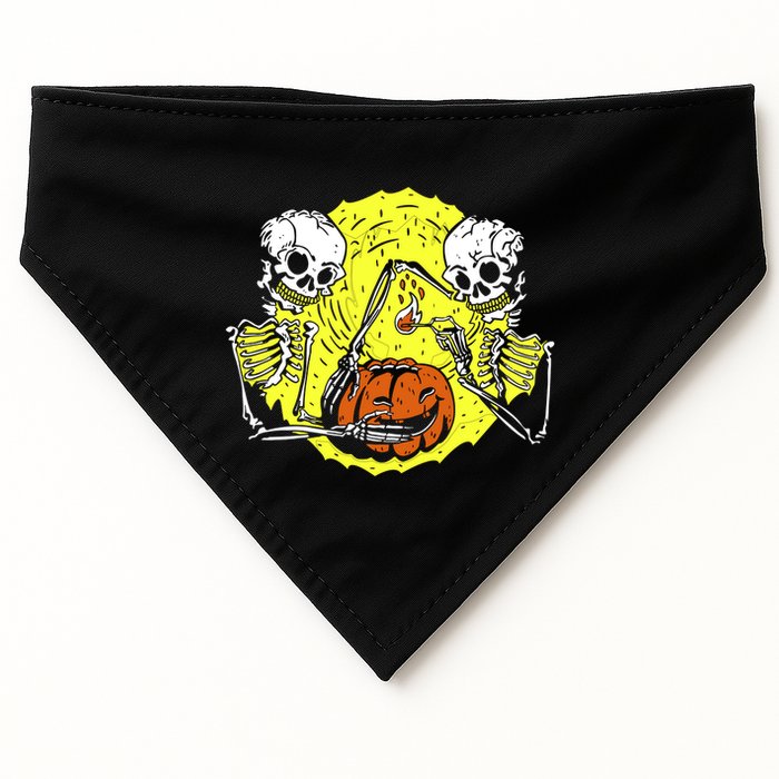 Skeletons Lighting Pumpkin USA-Made Doggie Bandana