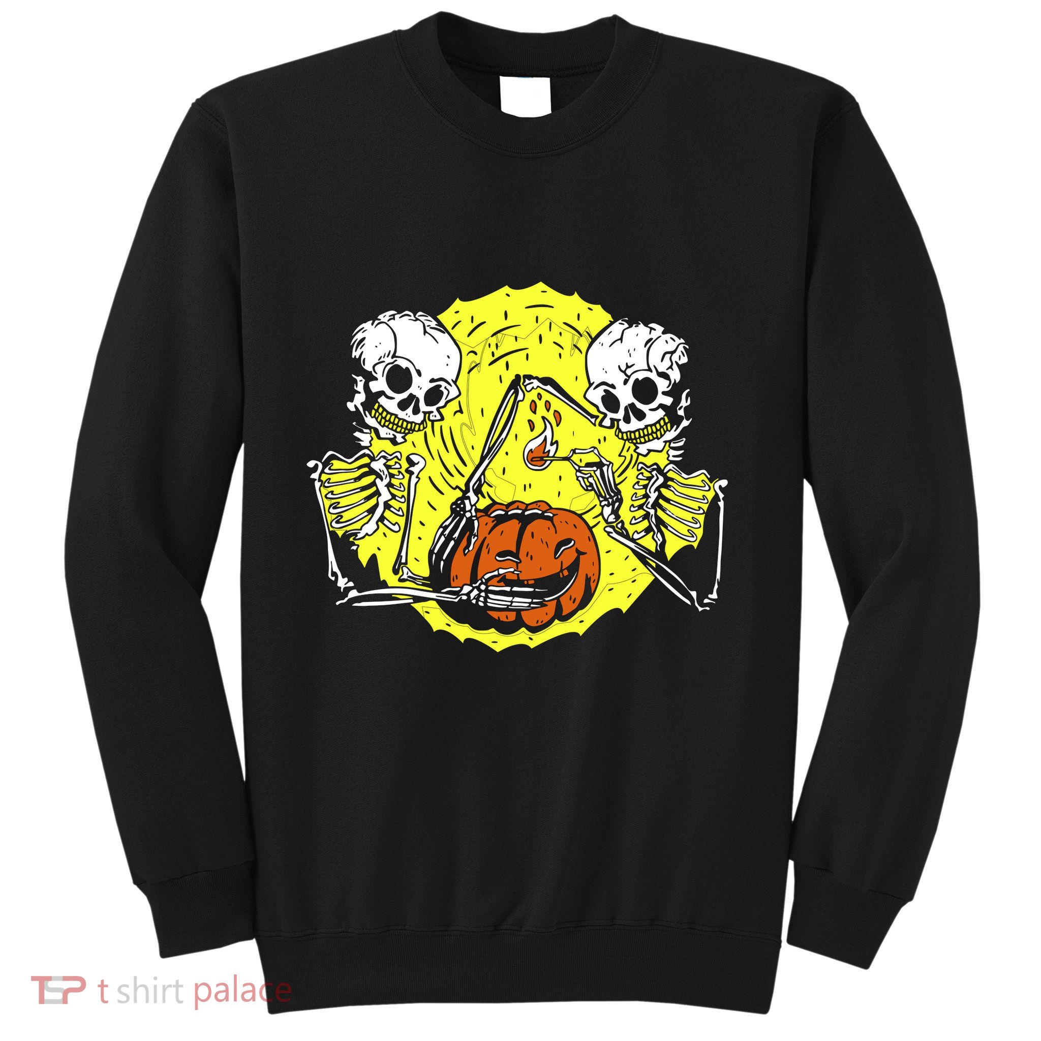 Skeletons Lighting Pumpkin Sweatshirt