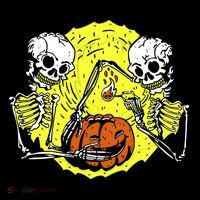Skeletons Lighting Pumpkin 16 in Basic Backpack