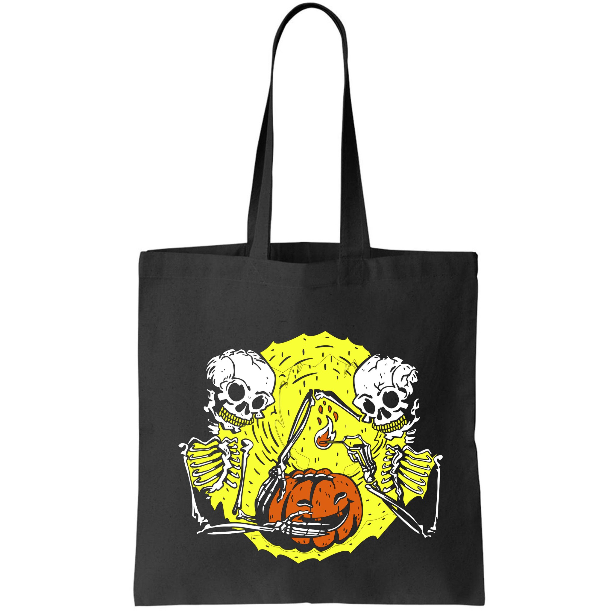 Skeletons Lighting Pumpkin Bag