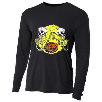 Skeletons Lighting Pumpkin Cooling Performance Long Sleeve Crew