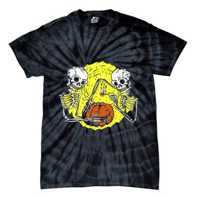 Skeletons Lighting Pumpkin Tie-Dye T-Shirt