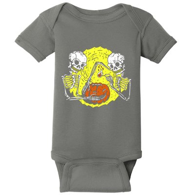 Skeletons Lighting Pumpkin Baby Bodysuit