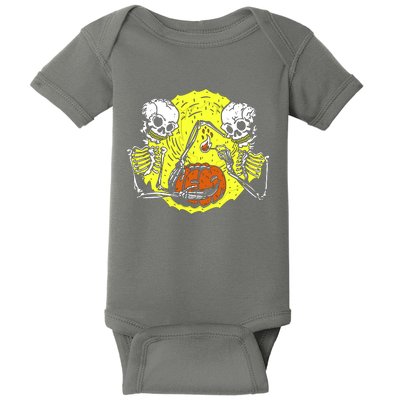 Skeletons Lighting Pumpkin Baby Bodysuit