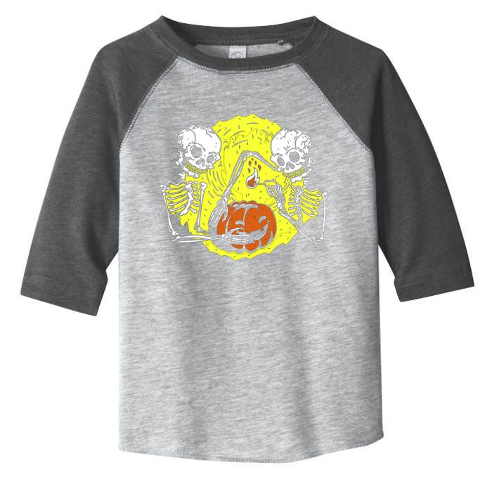 Skeletons Lighting Pumpkin Toddler Fine Jersey T-Shirt