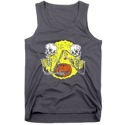Skeletons Lighting Pumpkin Tank Top