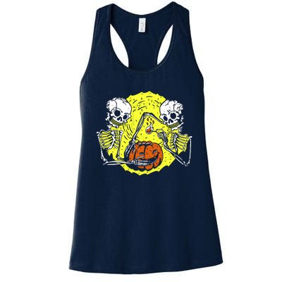 Skeletons Lighting Pumpkin Women's Racerback Tank