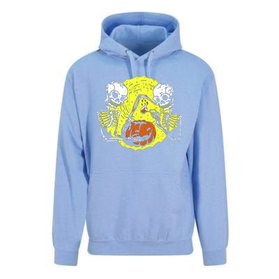 Skeletons Lighting Pumpkin Unisex Surf Hoodie