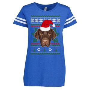 Santa Labrador Retriever Dog Holiday Ugly Christmas Xmas Gift Enza Ladies Jersey Football T-Shirt