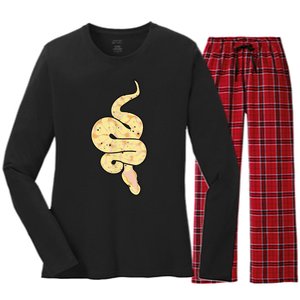 Snake Lover Reptile Banana Ball Python Funny Noodle Women's Long Sleeve Flannel Pajama Set 