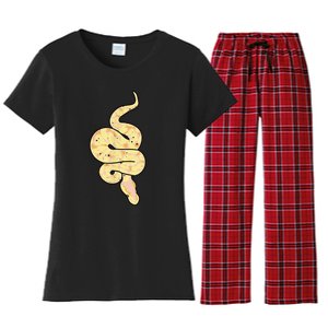 Snake Lover Reptile Banana Ball Python Funny Noodle Women's Flannel Pajama Set