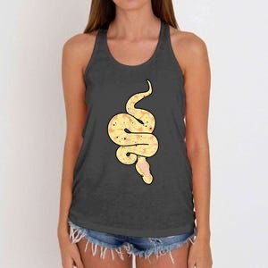 Snake Lover Reptile Banana Ball Python Funny Noodle Women's Knotted Racerback Tank