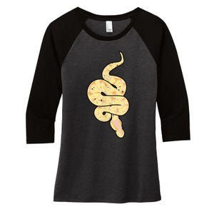 Snake Lover Reptile Banana Ball Python Funny Noodle Women's Tri-Blend 3/4-Sleeve Raglan Shirt