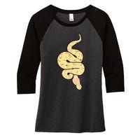 Snake Lover Reptile Banana Ball Python Funny Noodle Women's Tri-Blend 3/4-Sleeve Raglan Shirt