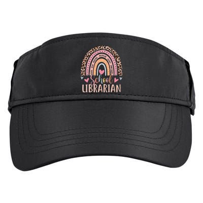 School Librarian Rainbow Leopard Print Funny Librarian Adult Drive Performance Visor