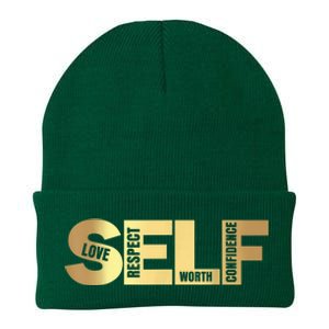 Self Love Respect Worth Confidence Motivational Knit Cap Winter Beanie