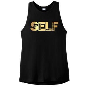 Self Love Respect Worth Confidence Motivational Ladies PosiCharge Tri-Blend Wicking Tank