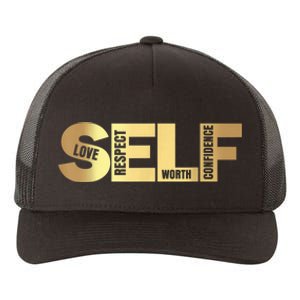 Self Love Respect Worth Confidence Motivational Yupoong Adult 5-Panel Trucker Hat