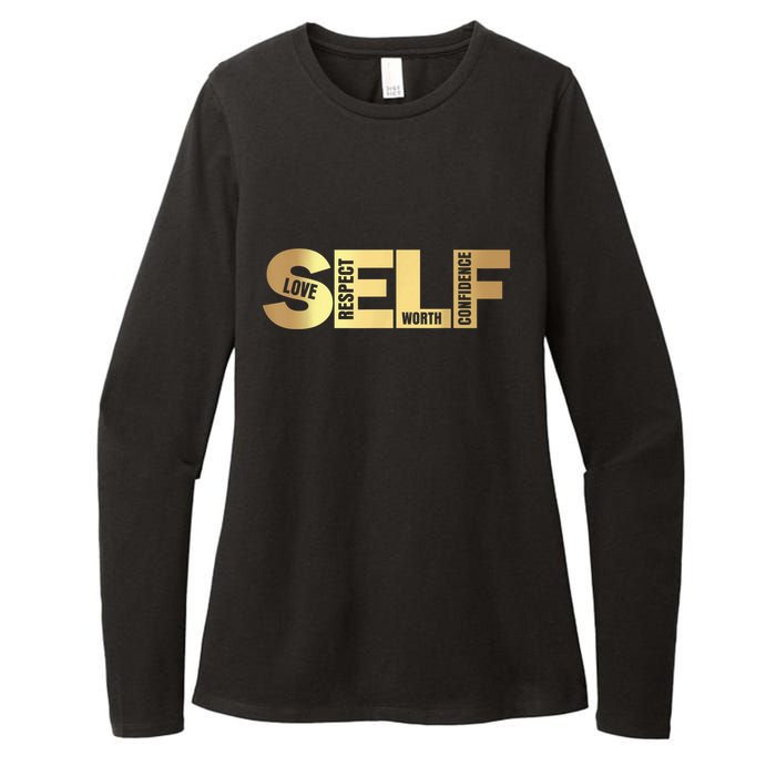 Self Love Respect Worth Confidence Motivational Womens CVC Long Sleeve Shirt