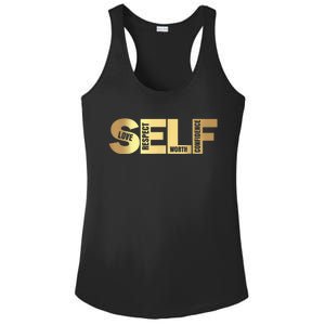 Self Love Respect Worth Confidence Motivational Ladies PosiCharge Competitor Racerback Tank