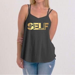 Self Love Respect Worth Confidence Motivational Women's Strappy Tank