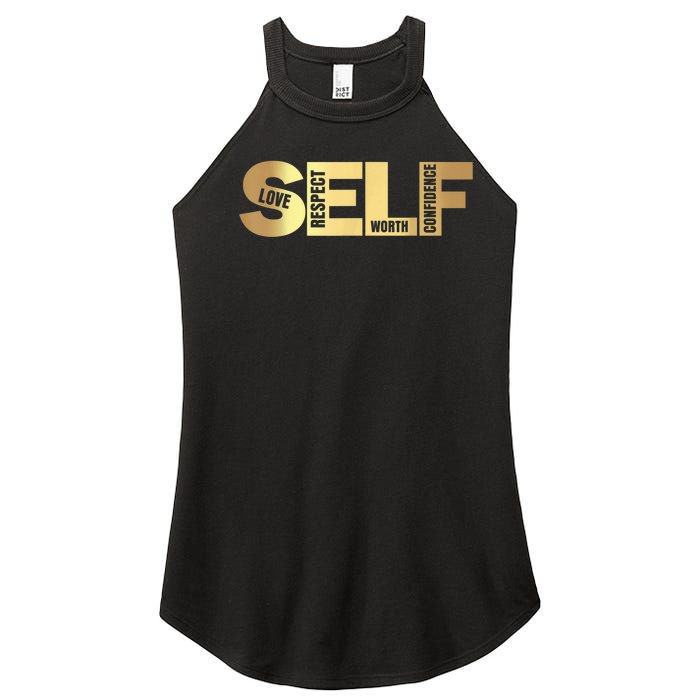 Self Love Respect Worth Confidence Motivational Women's Perfect Tri Rocker Tank