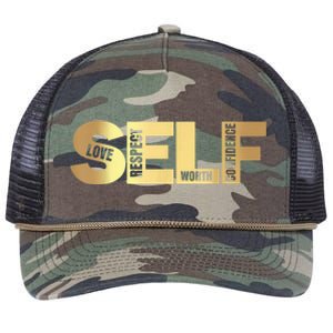 Self Love Respect Worth Confidence Motivational Retro Rope Trucker Hat Cap