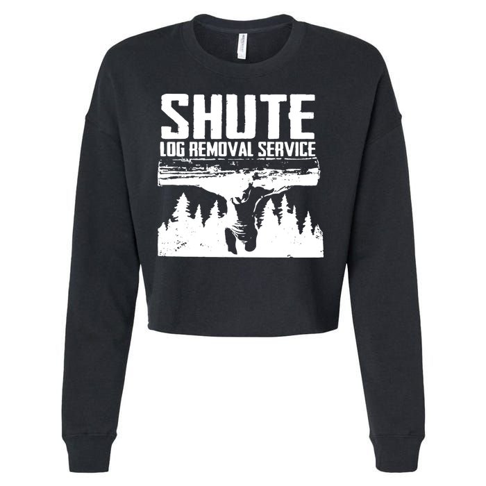 Shute Log Removal Service Cropped Pullover Crew