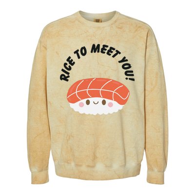 Sushi Lover Rice To Meet You Colorblast Crewneck Sweatshirt