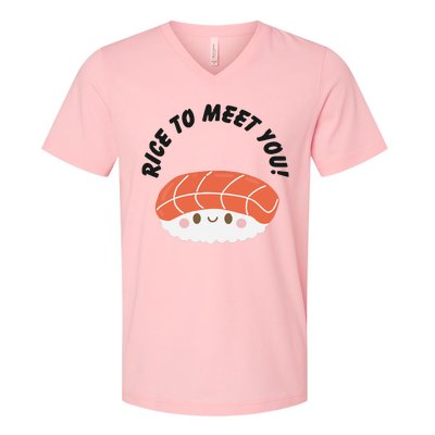 Sushi Lover Rice To Meet You V-Neck T-Shirt